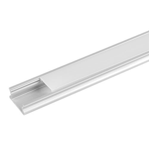 Aluprofil Flad til LED strips, 2 meter i længden - kun 8mm høj