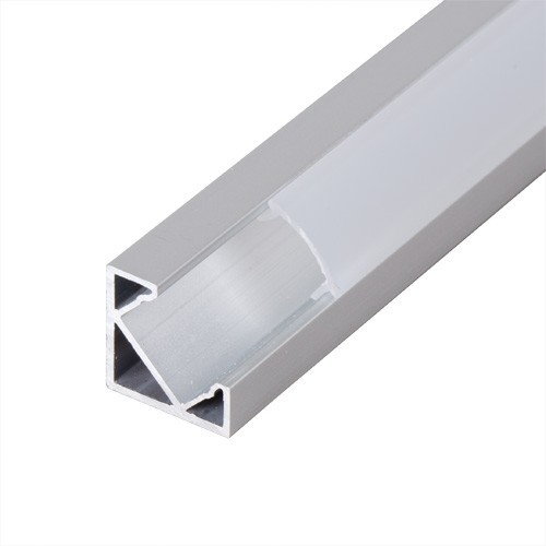 Aluprofil 45 Grader Hjørneprofil til LED strips, 2 meter i længden - 18 mm bredde