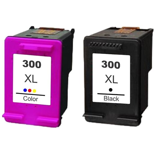 HP 300XL sort+farve blækpatron 36ml kompatibel 2 stk