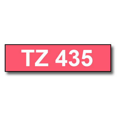 Restsalg: Brother TZe435 hvid tekst på rød tape 12mm x 8m kompatibel TZ435