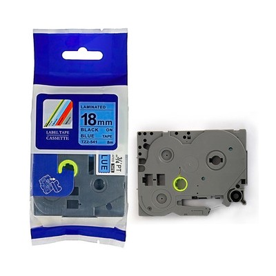 Tape TZe541 sort tekst på blå tape 18mm x 8m kompatibel TZ541