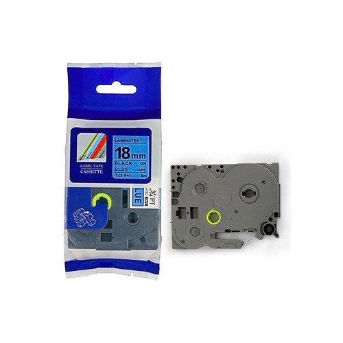 Tape TZe541 sort tekst på blå tape 18mm x 8m kompatibel TZ541