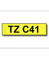 Tape TZeC41 sort tekst på fluorescerende gul tape 18mm x 8m kompatibel TZC41