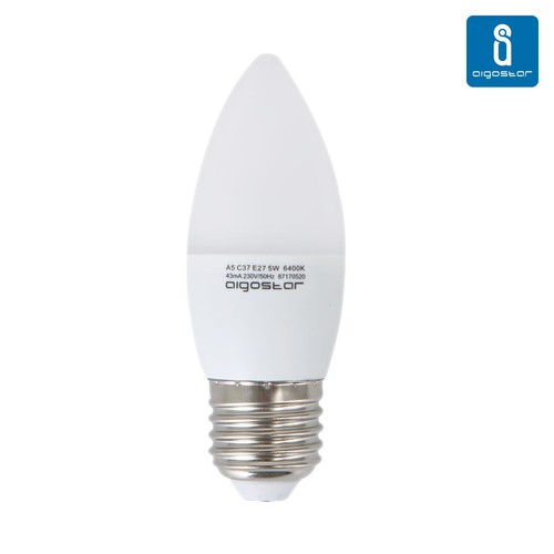 Restsalg: Aigostar E27 - 5W LED pære, A5/C37, 400 Lumen
