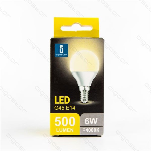 Restsalg: Aigostar E14 - 6W LED pære, G45, 500 Lumen, Neutral Hvid