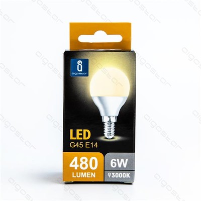 Restsalg: Aigostar E14 - 6W LED pære, G45, 480 Lumen, Varm Hvid