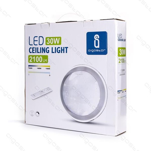 Aigostar Rund LED loftlampe 30W, 2700K til 6500K, dæmpbar med fjernbetjening