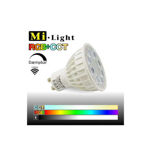 Restsalg: Mi-Light GU10 LED pære 4W RGB+CCT 280-380Lm