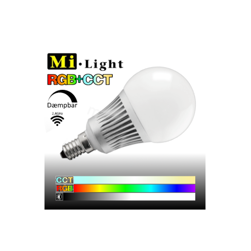 Restsalg: Mi-Light E14 RGB+CCT 5W 450LM 2,4GHz