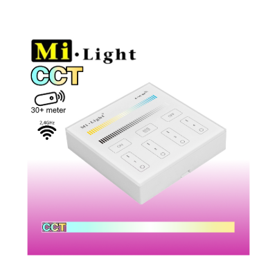 Restsalg: Mi-Light CCT vægpanel til batteri 2,4GHz - 4 Zoner