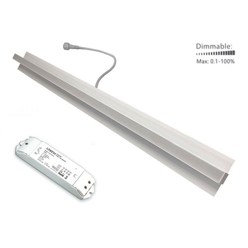 Restsalg: LED Troldtektskinne, 60cm 3000K, 1730 lumen, RA90, 0-10v Dæmpbar, planforsænket