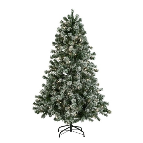 Restsalg: Kunstigt juletræ 150x100 cm med sne og lys