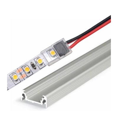 #3 - Samler til 8mm LED-strip til løse ledninger - Tynd, IP20, til enkeltfarvede strips, til aluprofiler