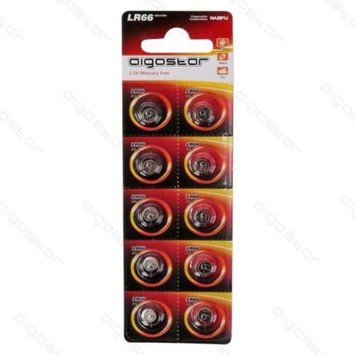 Restsalg: 10 stk Aigostar Alkaline knapcellebatteri LR66/AG4, 1,5V