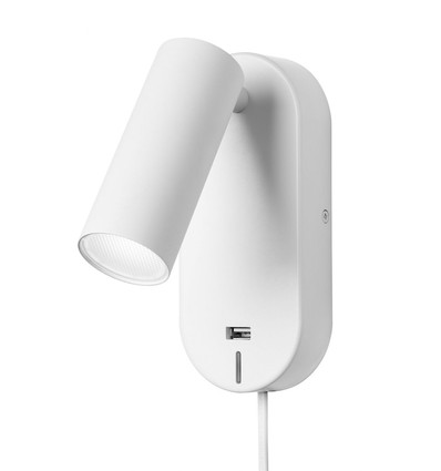 EGO LED Væglampe med USB og Touch dæmp, 4,5W, Nielsen Light - hvid