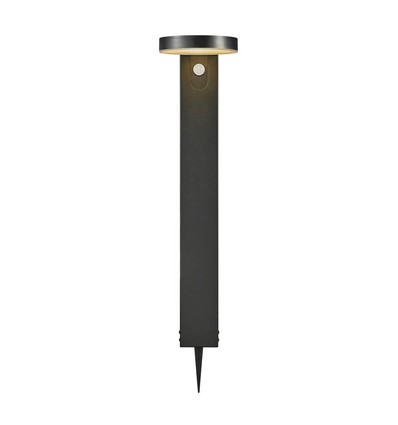 Nordlux Rica rund bedlampe med solceller, sort