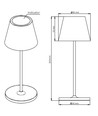 Opladelig bordlampe, udendørs, 2200K-2700K, RA90, dæmpbar, IP54, sort - Calida Nano