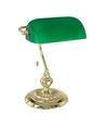 Bordlampe med snorafbryder i messing/grøn, E27  - EGLO Banker