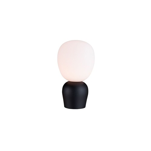 BUDDY bordlampe, G9, Ø18,4cm, sort/ opal glas