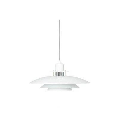 PRIMUS Pendellampe Ø43cm, E27, hvid / krom