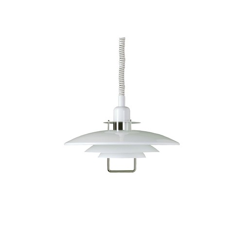 PRIMUS Pendellampe med hejs Ø43cm, E27, hvid / krom