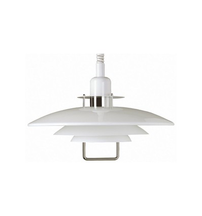 PRIMUS Pendellampe med hejs Ø50cm, E27, hvid / krom
