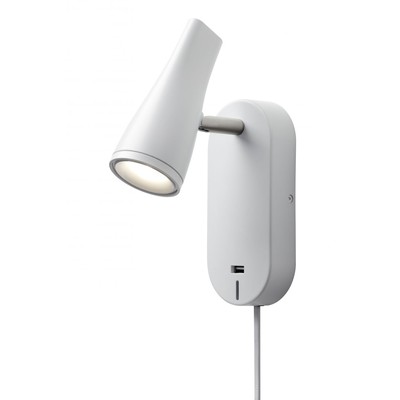 KILE LED Væglampe med USB og Touch dæmp, 4,5W, Nielsen Light - hvid
