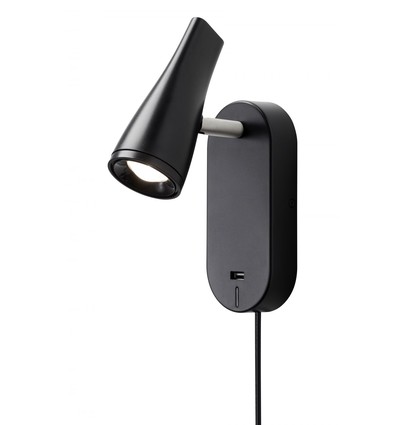 KILE LED Væglampe med USB og Touch dæmp, 4,5W, Nielsen Light - sort