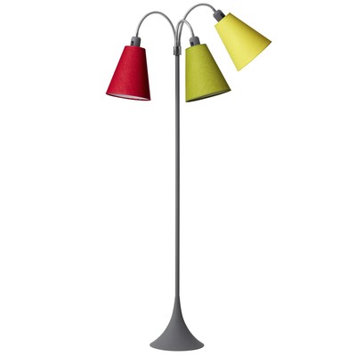 E27 TRAFIK gulvlampe, Nielsen Light - Grå - Lime, gul, rød