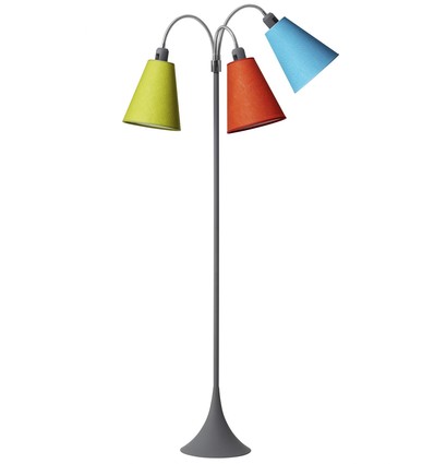 E27 TRAFIK gulvlampe, Nielsen Light - Grå - Orange, turkis, lime