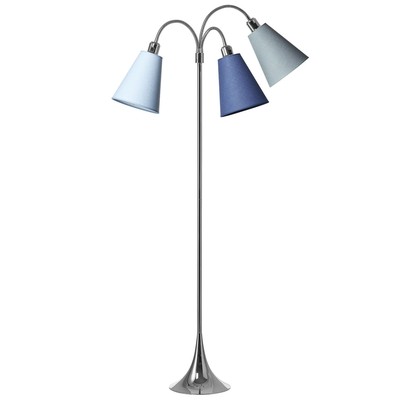 E27 TRAFIK gulvlampe, Nielsen Light - Krom - Dalablå, turkis, lyseblå