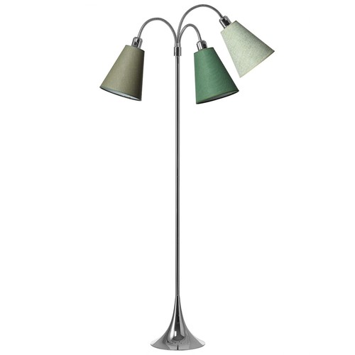 E27 TRAFIK gulvlampe, Nielsen Light - Krom - Græsgrøn, oliven, grøn nistret