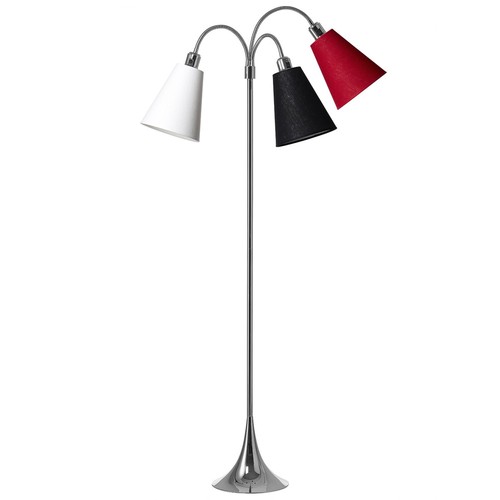E27 TRAFIK gulvlampe, Nielsen Light - Krom - Hvid, sort, rød