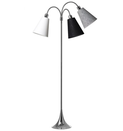 E27 TRAFIK gulvlampe, Nielsen Light - Krom - Hvid, sort, sort nistret