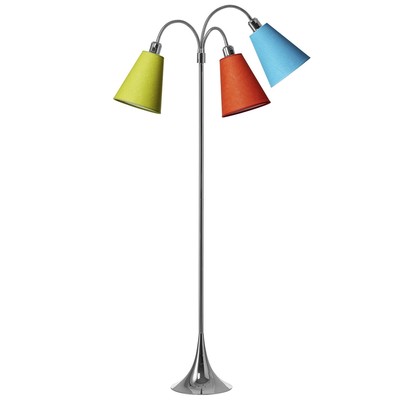 E27 TRAFIK gulvlampe, Nielsen Light - Krom - Orange, turkis, lime