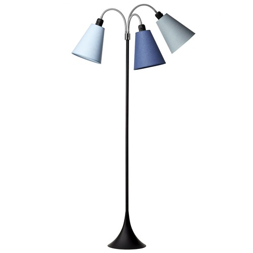 E27 TRAFIK gulvlampe, Nielsen Light - Sort - Dalablå, turkis, lyseblå