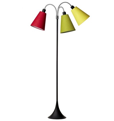 E27 TRAFIK gulvlampe, Nielsen Light - Sort - Rød, lime, gul