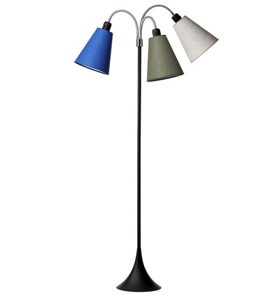 E27 TRAFIK gulvlampe, Nielsen Light - Sort - Sand, oliven, kornblå