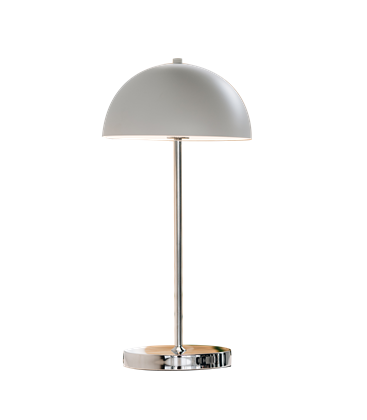 Også Bevæger sig Æsel Garda bordlampe i hvid/chrom, genopladelig - Dyberg Larsen - LEDProff