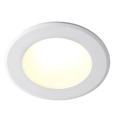 Nordlux Birla indbygningsspot, 6W, IP44, dæmpbar, hvid
