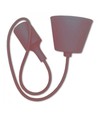 V-Tac silikone pendellampe med stofledning - Brun, E27
