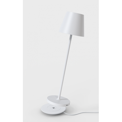 Opladelig bordlampe, udendørs, 2700K, RA97, dæmpbar, hvid, med opladerfod - Calida Mini