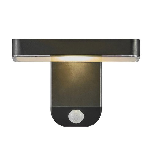 Nordlux Rica firkantet væglampe med solceller, sort