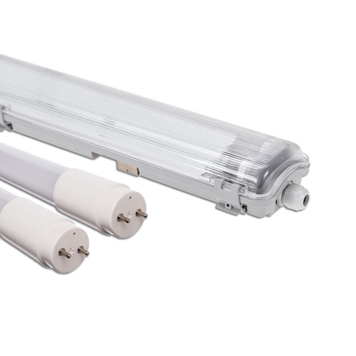 150cm Armatur + 2x LED rør T8 - IP65, gennemfortrådet