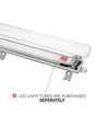 Limea T8 LED armatur - Til 1x150cm LED rør, IP65 vandtæt, gennemfortrådet, uden rør