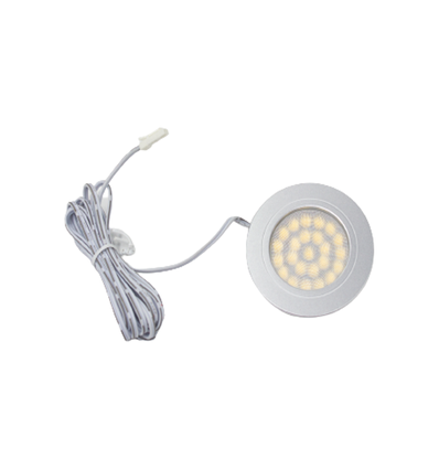 2,2W Ø6,8cm RecoTouch møbelspot indbygning - 12V DC, Hul: Ø6 cm, Mål: Ø6,8 cm, Touch, børstet stål