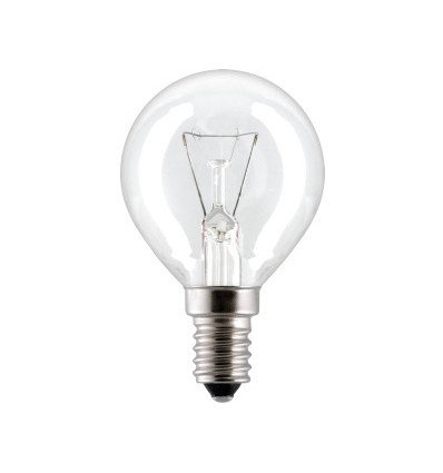 25W glødepære E14 klar - 260lm, dæmpbar, P45
