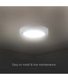 V-Tac 12W LED loftslampe - Ø17cm, Højde: 3cm, hvid kant, inkl. lyskilde