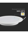 V-Tac 12W LED indbygningspanel - Hul: Ø15,5 cm, Mål: Ø18 cm, 230V