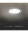 12W Ø17cm LED indbygningspanel - Hul: Ø15,5 cm, Mål: Ø17 cm